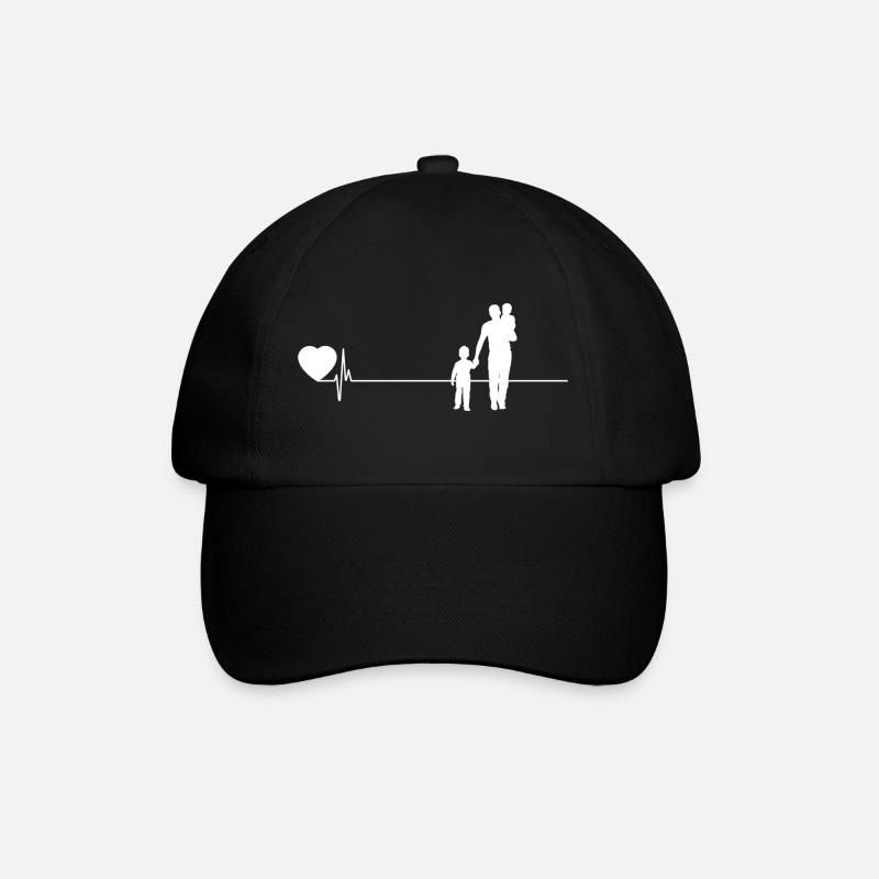 Herz Vater Papa Dad Geschenk Vatertag Papi - Baseballkappe - Schwarz/Schwarz