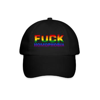 fuck homophobie design lgbt drapeau arc-en-ciel gay pride - Casquette classique - noir/noir - Devant