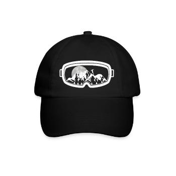Skiers Goggles Skiing Mountains Ski Moon Mountain - Baseball Cap - black/black - Front