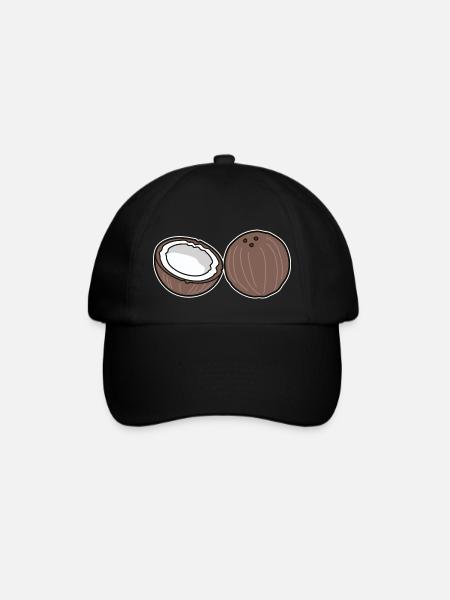 Kokosnuss - Baseballkappe - Schwarz/Schwarz