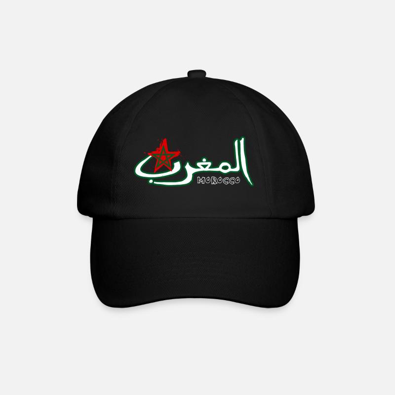 Marokko auf Arabisch - Baseballkappe - Schwarz/Schwarz