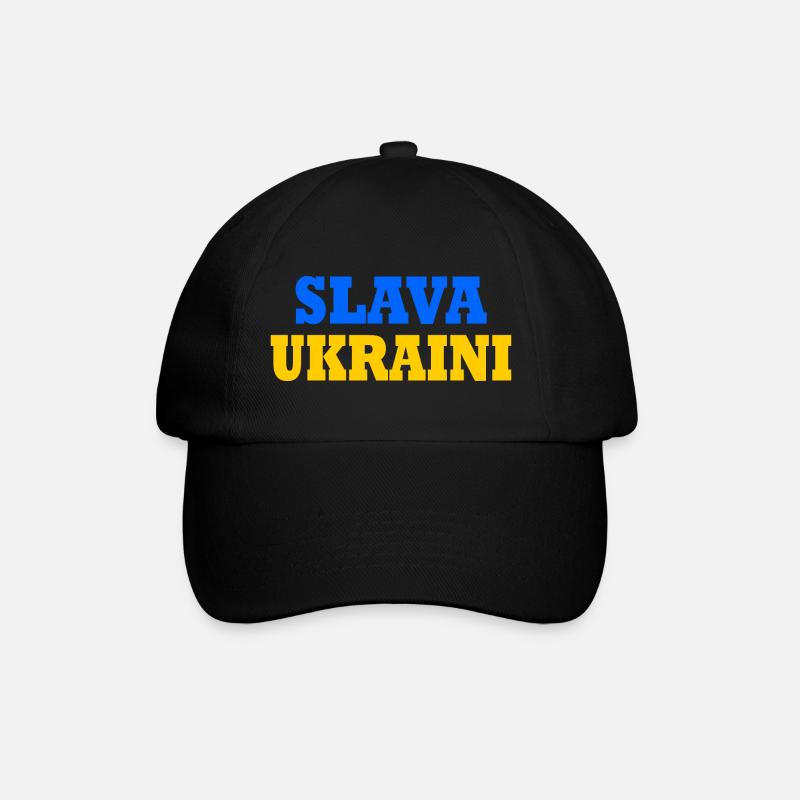 Slava ukraini - Baseballkappe - Schwarz/Schwarz