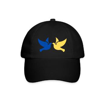 Ukraine Frieden Tauben - Baseballkappe - Schwarz/Schwarz - Vorne