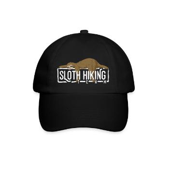 Sloth Hiking Team Faultier Wanderteam spazieren - Baseballkappe - Schwarz/Schwarz - Vorne
