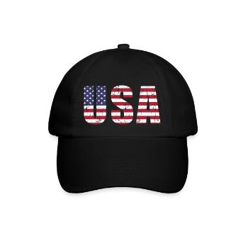 usa flag font vintage - Casquette classique - noir/noir - Devant