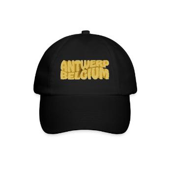 Antwerp Belgium Word Picture Retro Style - Baseball Cap - black/black - Front