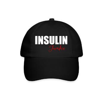 Insulin junkie fun quote - Baseball Cap - black/black - Front
