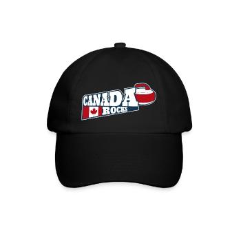 Canada Rocks Curling Stone Curler Canadian Flag - Baseballkappe - Schwarz/Schwarz - Vorne