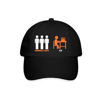 Kaninchen Hase - Baseballkappe - Schwarz/Schwarz - Vorne
