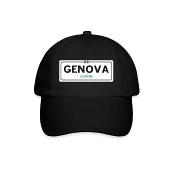Ortsschild Genua - Baseballkappe - Schwarz/Schwarz - Vorne