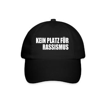 kein platz für rassismus respekt - Baseballkappe - Schwarz/Schwarz - Vorne