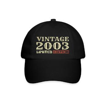 2003 Vintage :21e Anniversaire Cadeau Rétro Unique - Casquette classique - noir/noir - Devant