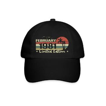 millésime de février 43e anniversaire né 1981 vibe - Casquette classique - noir/noir - Devant