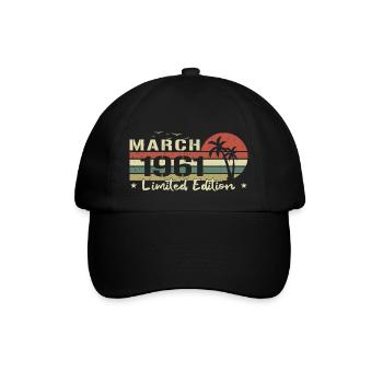 March 63rd Birthday Vintage Born 1961 Vibe - Baseball Cap - black/black - Front