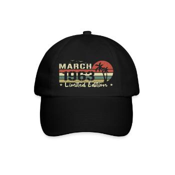 March 61st Anniversary Vintage Born 1963 Vibe - Baseball Cap - black/black - Front