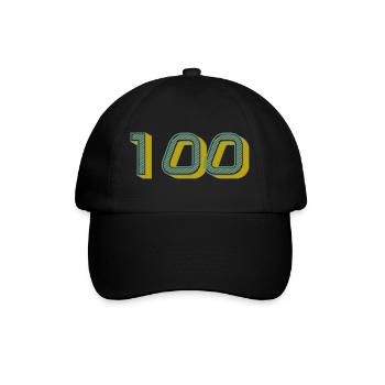 100. 100 JAHRE. 100-JÄHRIGES JUBILÄUM. GEBURTSTAG 100 - Baseballkappe - Schwarz/Schwarz - Vorne