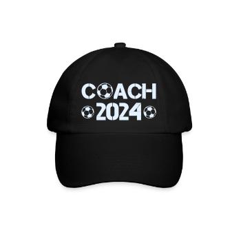 soccer coach 2024 - Baseball Cap - black/black - Front