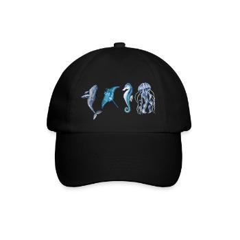 The animals of the ocean - Baseball Cap - black/black - Front