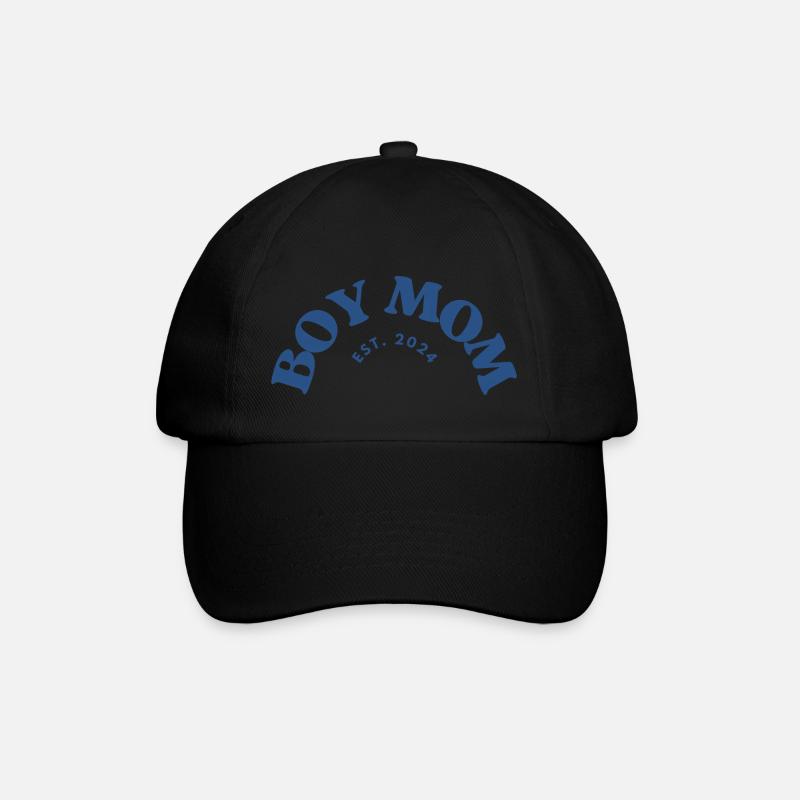 Boy Mom est. 2024 - Baseballkappe - Schwarz/Schwarz