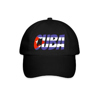 Cuba flag letters colors - Baseball Cap - black/black - Front