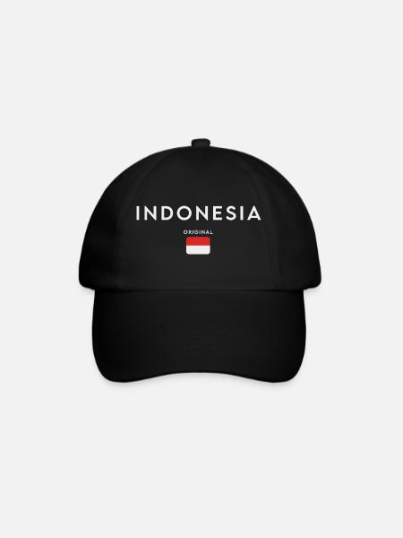 Indonesische Flagge, Indonesischer Stolz - Baseballkappe - Schwarz/Schwarz