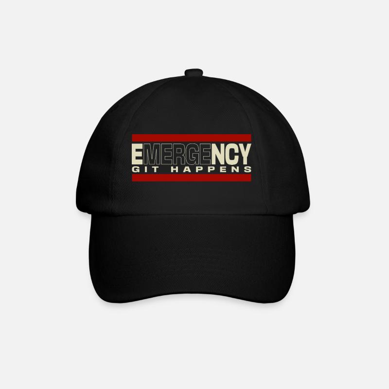Nerd geek emergency git happens - Baseballkappe - Schwarz/Schwarz