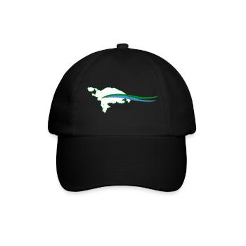 Thurgau Kanton Umriss mit Welle - Baseballkappe - Schwarz/Schwarz - Vorne