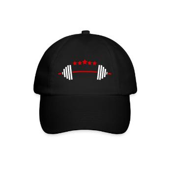 Weights & Stars: Fitness Power Design - Baseball Cap - black/black - Front