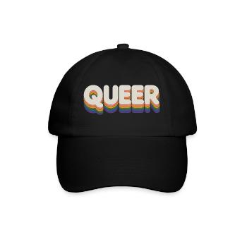 Queer - Cool Pride Logo - Baseballkappe - Schwarz/Schwarz - Vorne