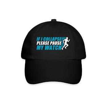 If I collapse funny running jogging runner - Baseball Cap - black/black - Front