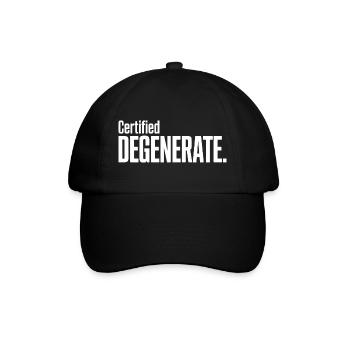 Certified Degenerate - Funny Gen Alpha Memes - Baseball Cap - black/black - Front