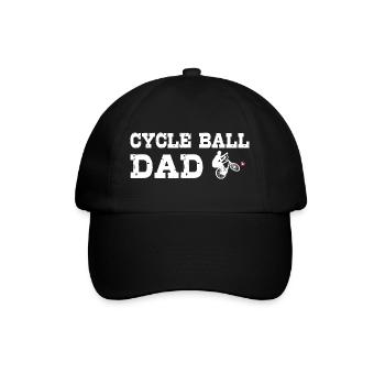 Radball, DAD, Radballer, Hallenradsport, Papa - Baseballkappe - Schwarz/Schwarz - Vorne