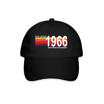 60th Birthday Retro Vintage 1966 Perfection - Baseball Cap - black/black - Front