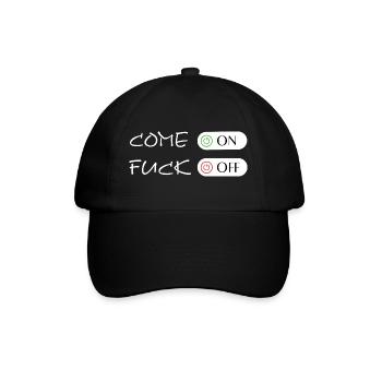 FUCK OFF, Come on - Fuck off, Fuck Off - Baseballkappe - Schwarz/Schwarz - Vorne