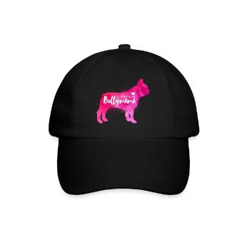 Liebende Bullymama - Französische Bulldogge - Baseballkappe - Schwarz/Schwarz - Vorne