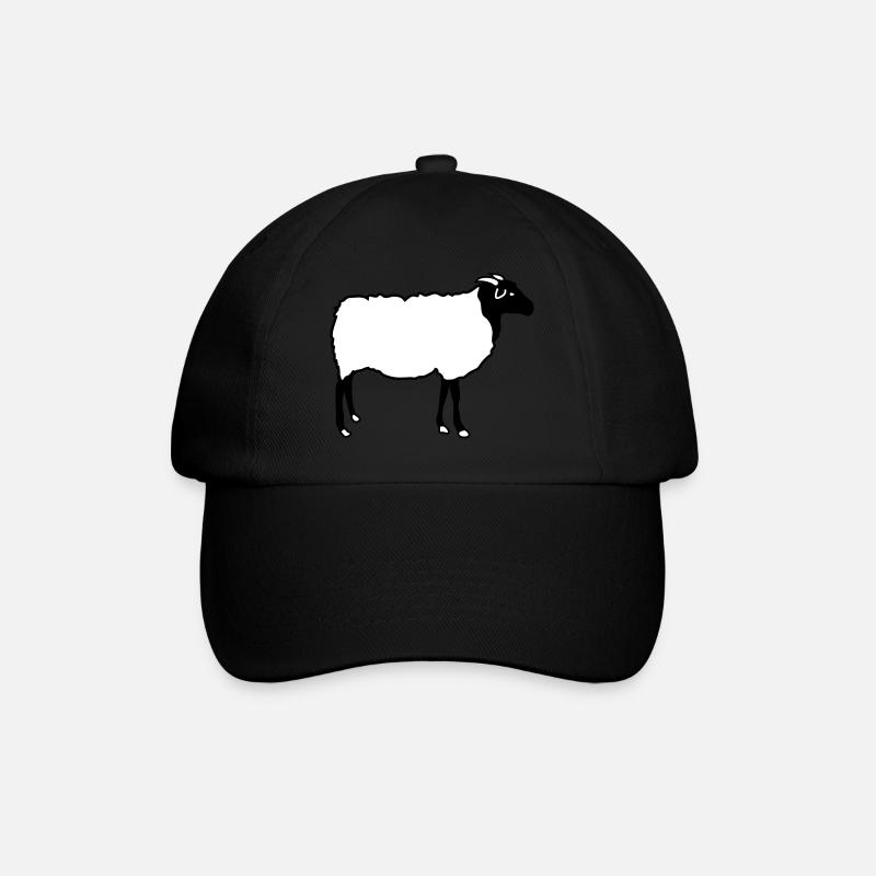 Schaf Schafe Heidschnucke Lamm Schäfer Lämmer - Baseballkappe - Schwarz/Schwarz