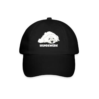 hundemüde - Baseballkappe - Schwarz/Schwarz - Vorne