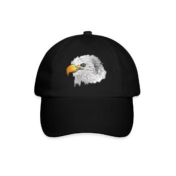 Eagle head with beak big head - Baseball Cap - black/black - Front