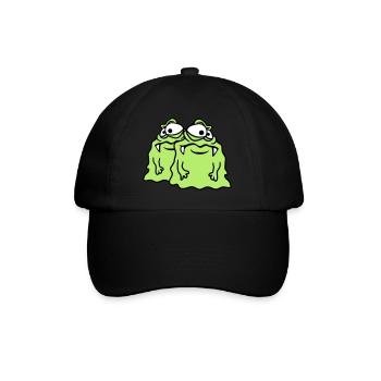 team 2 freunde paar glibber schleim ekelig schleim - Baseballkappe - Schwarz/Schwarz - Vorne