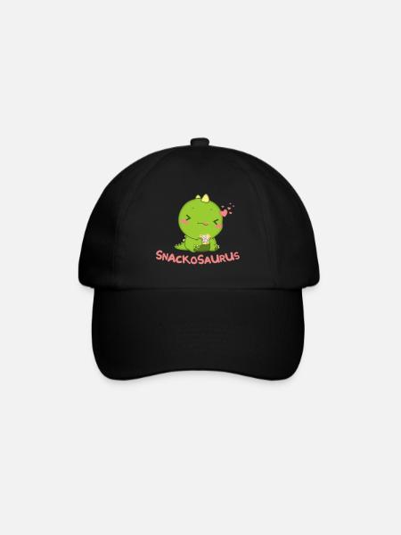 T-Shirt Snackosaurus Dinosaurier - Baseballkappe - Schwarz/Schwarz