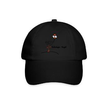 schräger Vogel - Baseballkappe - Schwarz/Schwarz - Vorne