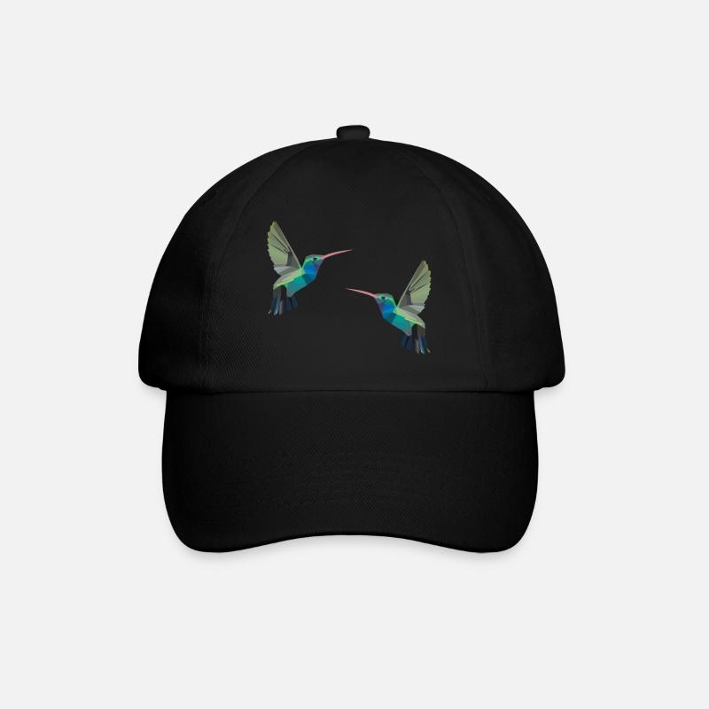 Kolibri Vogel Vögel Polygon Wellensittich Geschenk - Baseballkappe - Schwarz/Schwarz