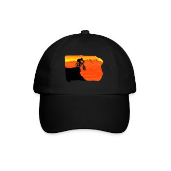 Downhill mountain bike MTB mountain bike mountains - Baseball Cap - black/black - Front