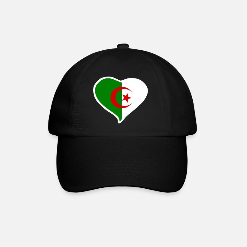 Drapeau coeur Algérie - Casquette classique - noir/noir