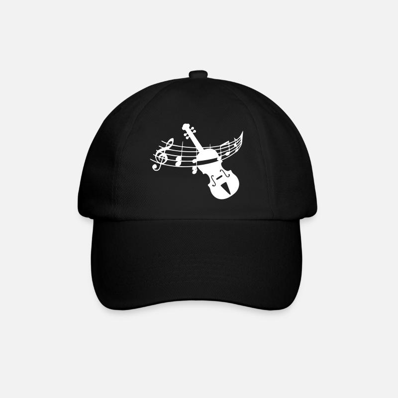 Geige Violine - Baseballkappe - Schwarz/Schwarz