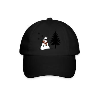 snowman - Baseball Cap - black/black - Front