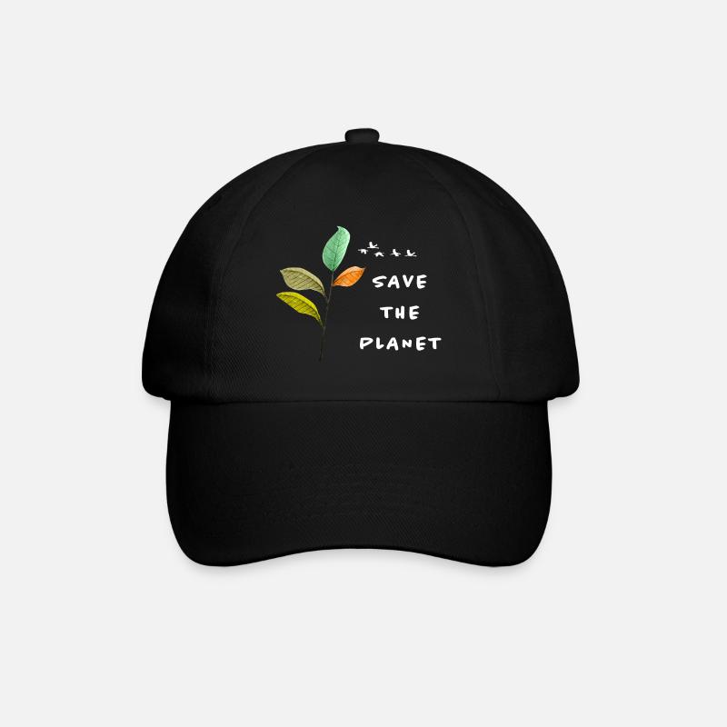 Save The Planet - There is no planet B - Baseballkappe - Schwarz/Schwarz