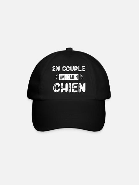 En couple avec mon chien cadeau humour célibat - Casquette classique - noir/noir