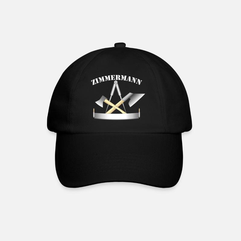 Zunftzeichen der Zimmermänner - Baseballkappe - Schwarz/Schwarz