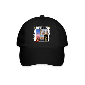 Berlin Deutschland Stadt Skyline Heimat Liebe - Baseballkappe - Schwarz/Schwarz - Vorne